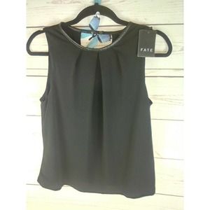 NWT Fate Cortez Faux Leather Trim Lined Tank Top S
